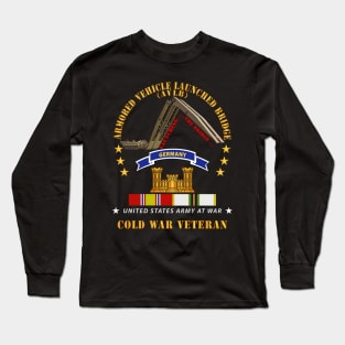 Armoured Vehicle Launcher Bridge (AVLB)  - Launching - w  Germany Tab - COLD WAR VET X 300 Long Sleeve T-Shirt